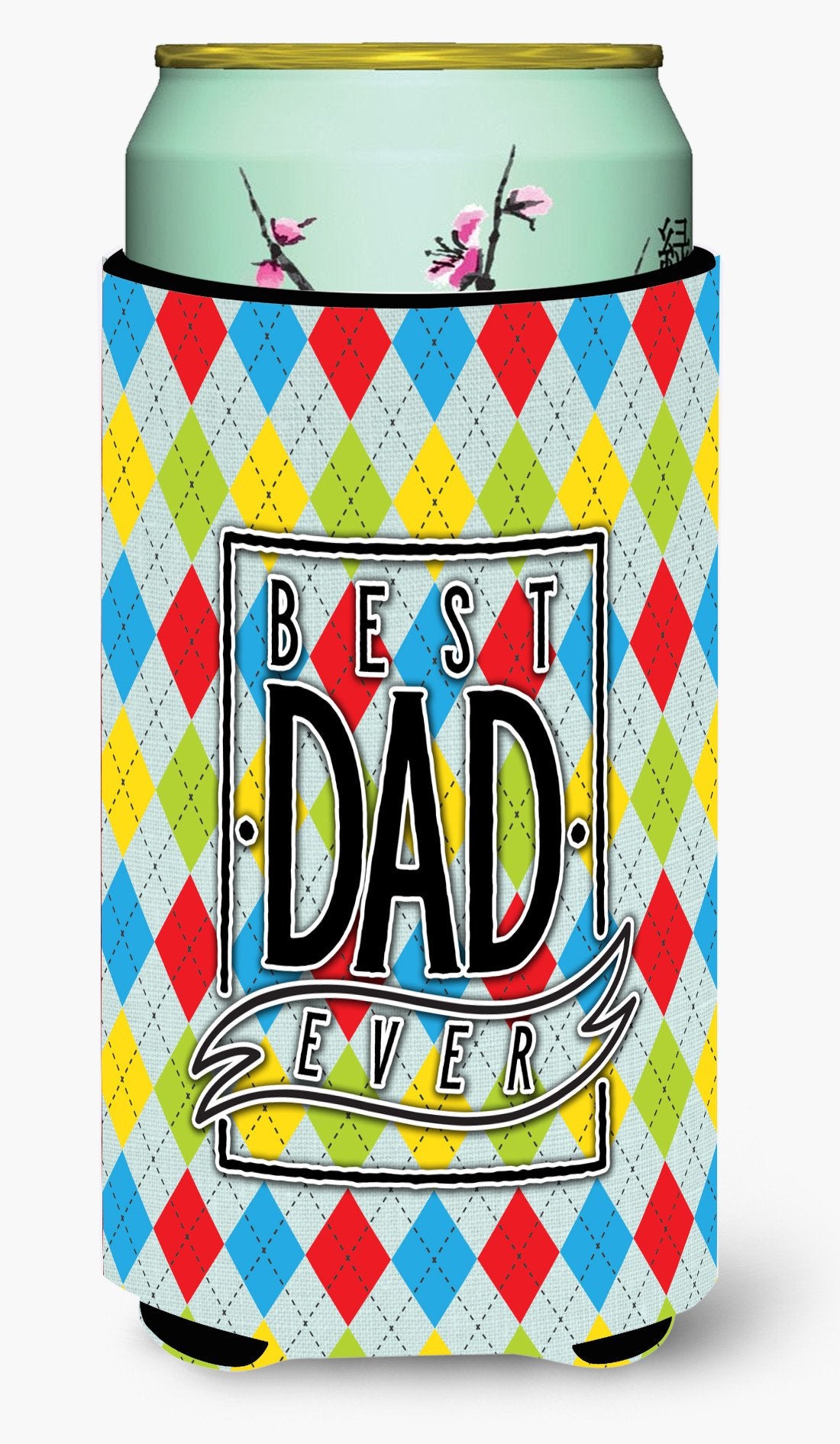 Best Dad Ever Argyle Tall Boy Beverage Insulator Hugger BB5442TBC by Caroline&#39;s Treasures
