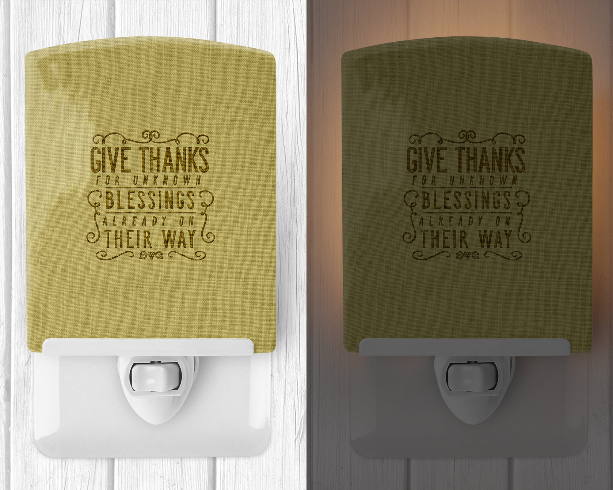 Give Thanks Blessings Ceramic Night Light BB5457CNL - the-store.com