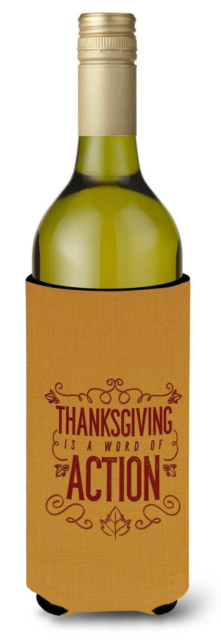 Thanksgiving is Action Wine Bottle Beverge Insulator Hugger BB5458LITERK by Caroline&#39;s Treasures