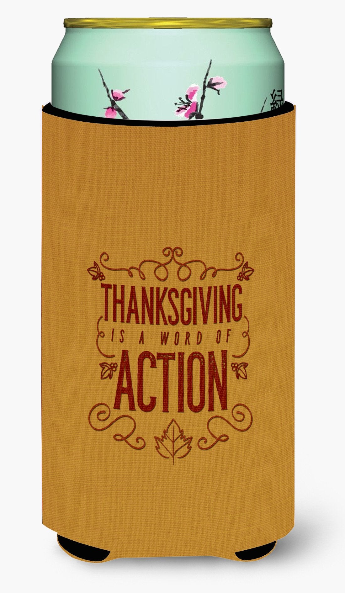 Thanksgiving is Action Tall Boy Beverage Insulator Hugger BB5458TBC by Caroline's Treasures