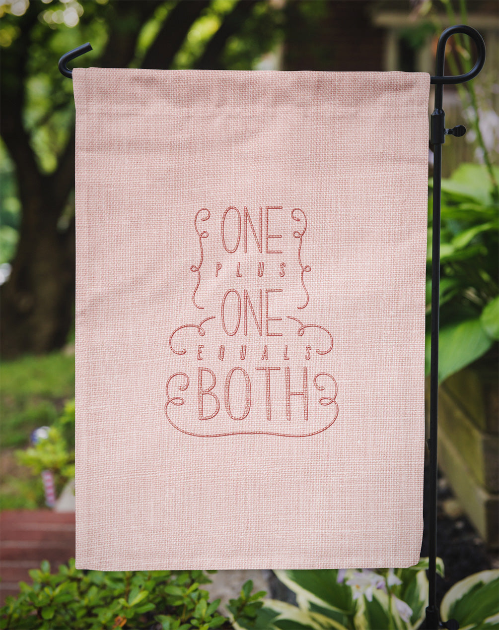 One Plus One Equals Both Flag Garden Size BB5461GF
