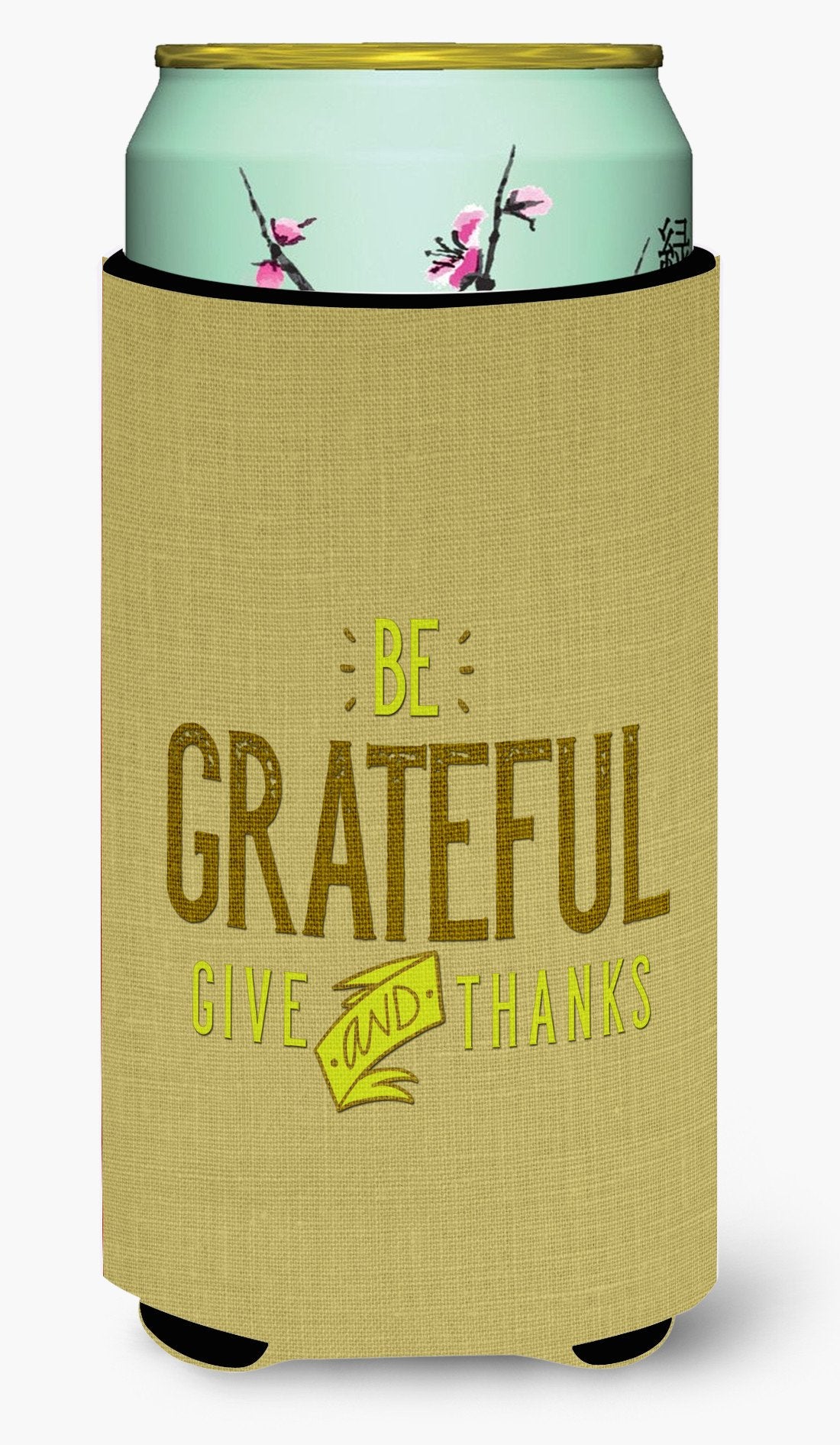 Be Grateful Give Thanks Tall Boy Beverage Insulator Hugger BB5470TBC by Caroline&#39;s Treasures