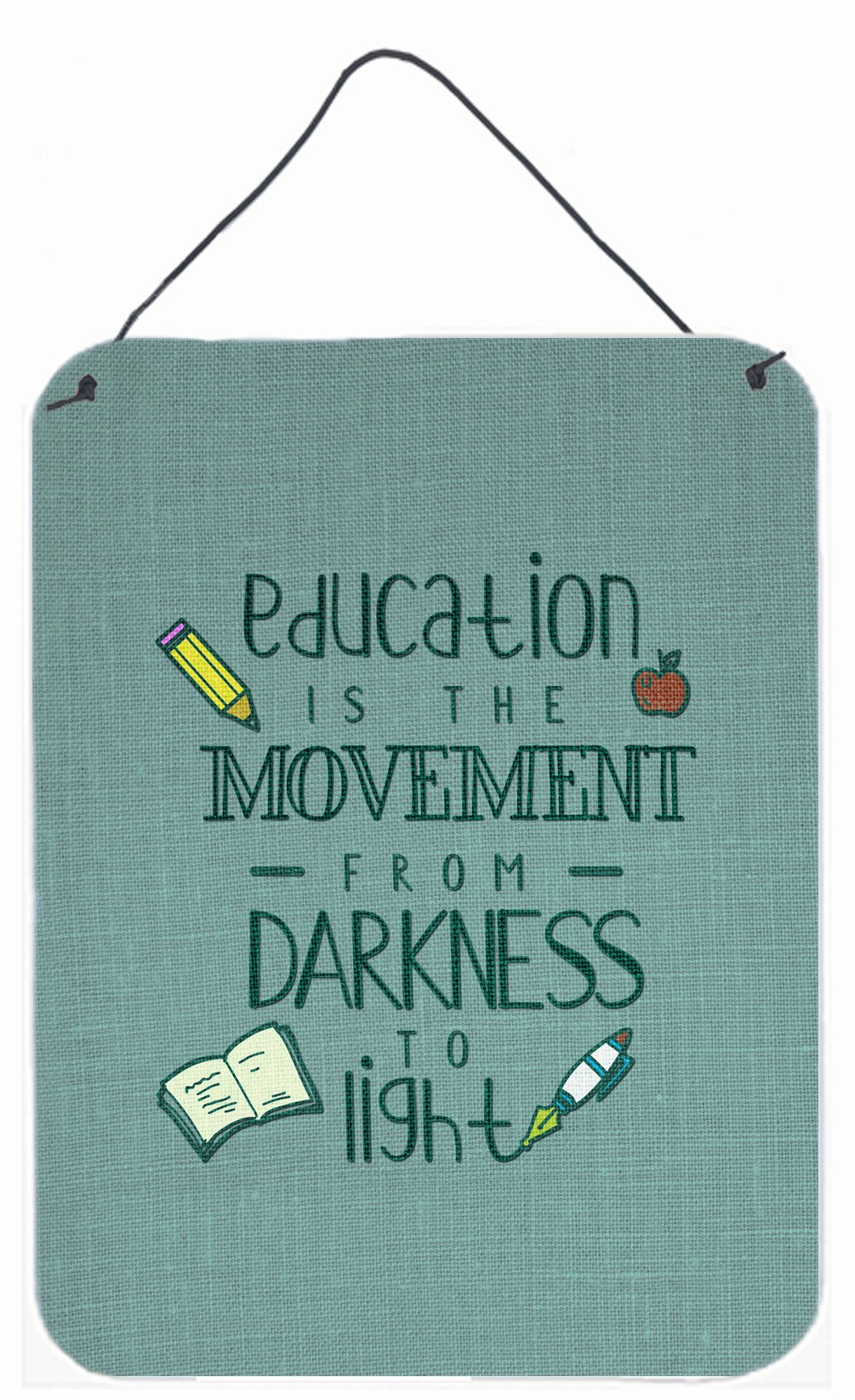 Education is Movement Teacher Wall or Door Hanging Prints BB5472DS1216 by Caroline&#39;s Treasures