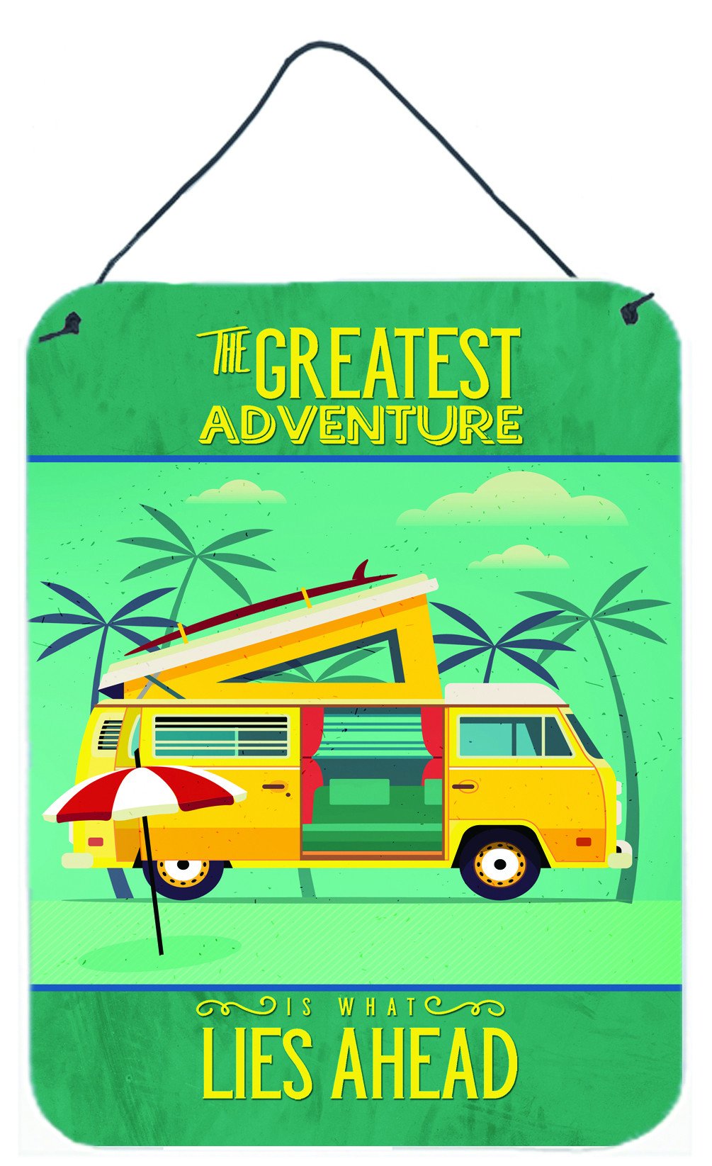 Greatest Adventure Camper Van Wall or Door Hanging Prints BB5477DS1216 by Caroline's Treasures