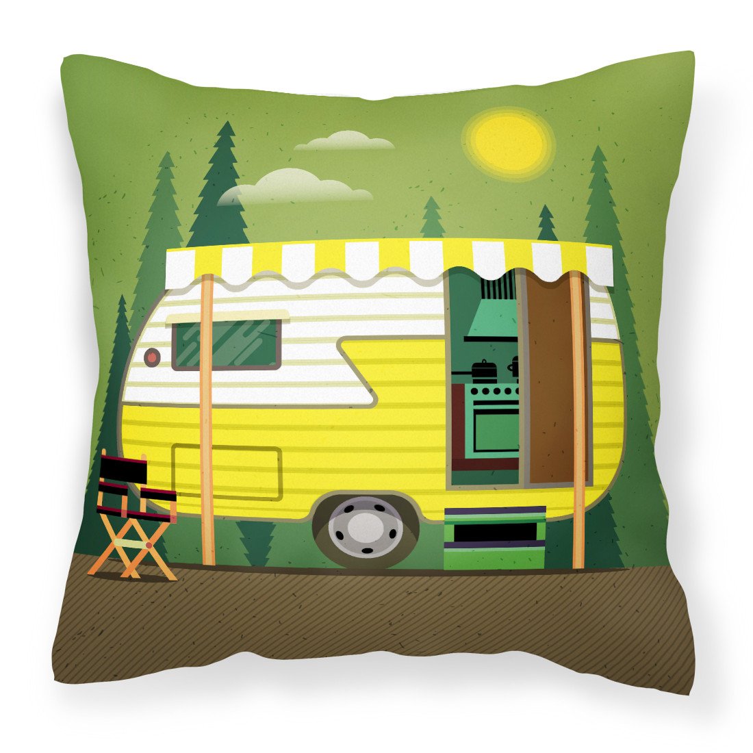 Greatest Adventure Retro Camper Fabric Decorative Pillow BB5478PW1818 by Caroline&#39;s Treasures