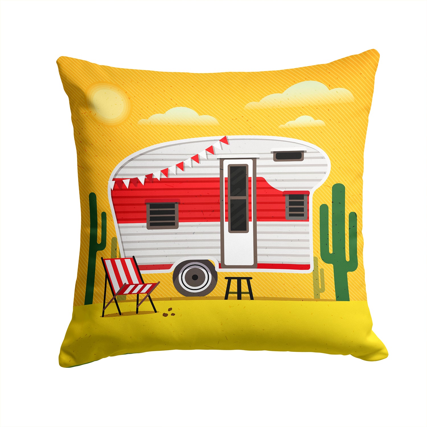 Greatest Adventure Retro Camper Desert Fabric Decorative Pillow BB5479PW1414 - the-store.com