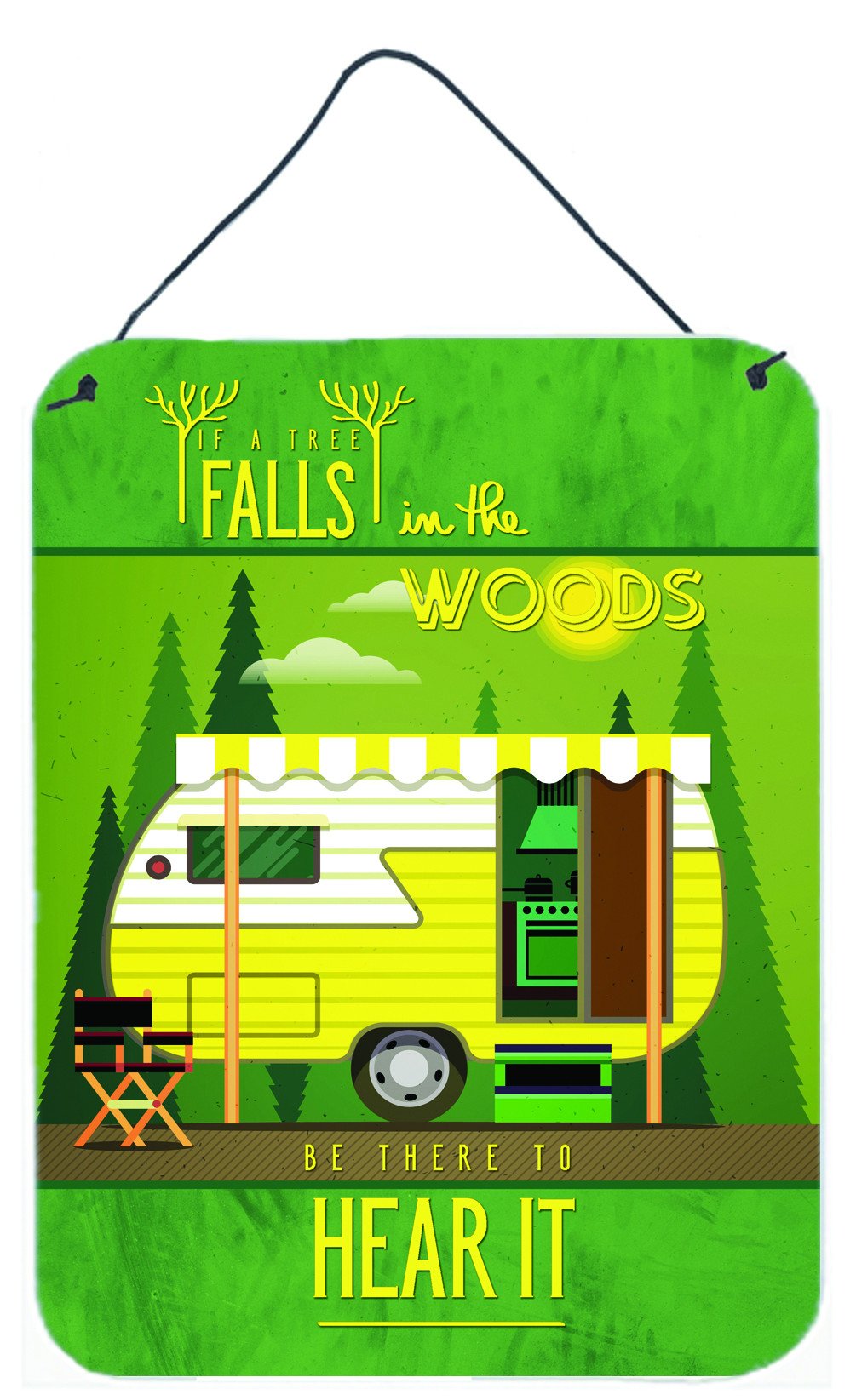 Be in the Woods Retro Camper Wall or Door Hanging Prints BB5482DS1216 by Caroline&#39;s Treasures