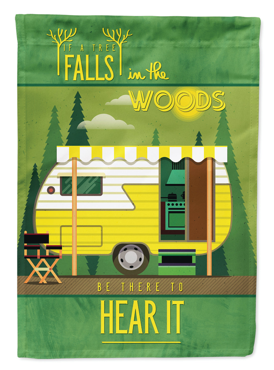 Be in the Woods Retro Camper Flag Garden Size BB5482GF  the-store.com.