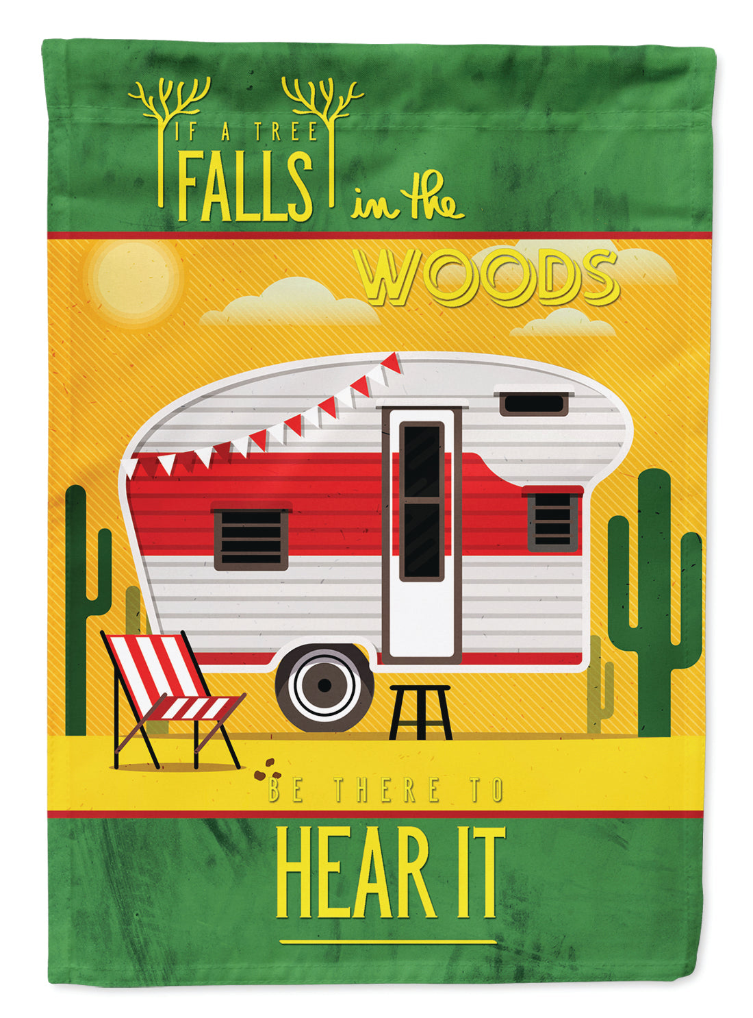 Be in the Woods Retro Camper Desert Flag Garden Size BB5483GF  the-store.com.