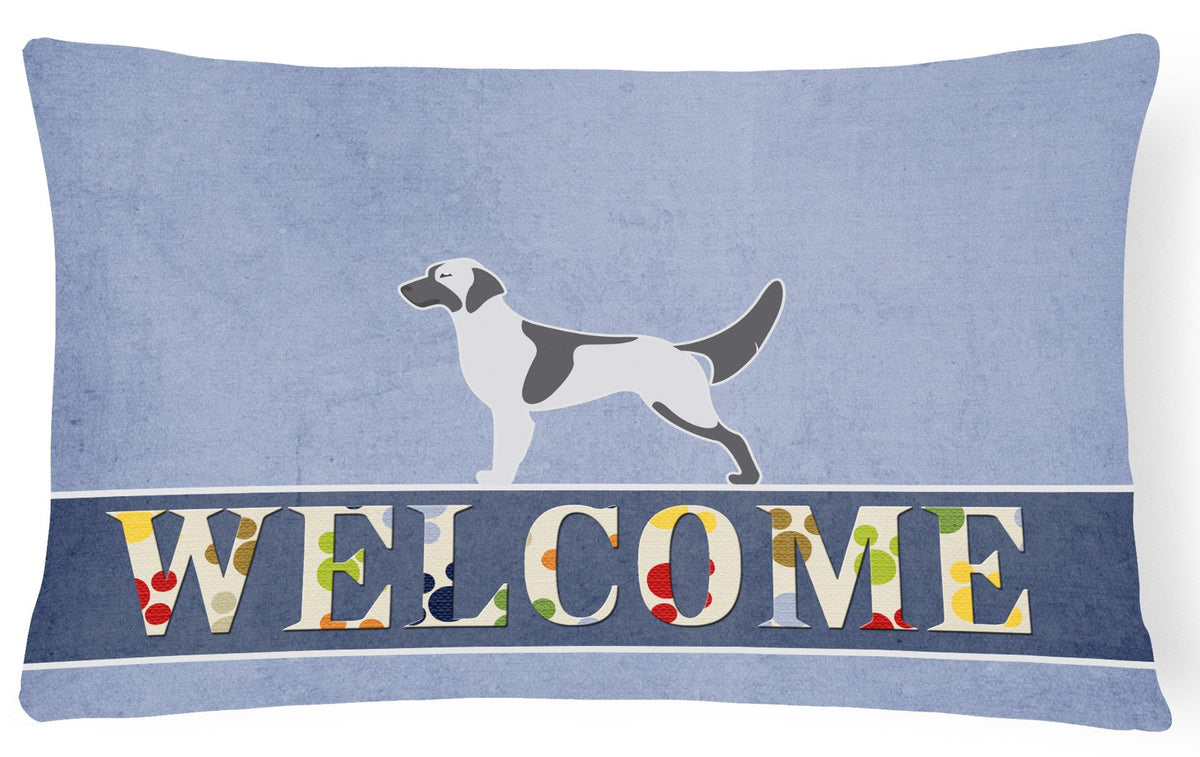 English Setter Welcome Canvas Fabric Decorative Pillow BB5485PW1216 by Caroline&#39;s Treasures