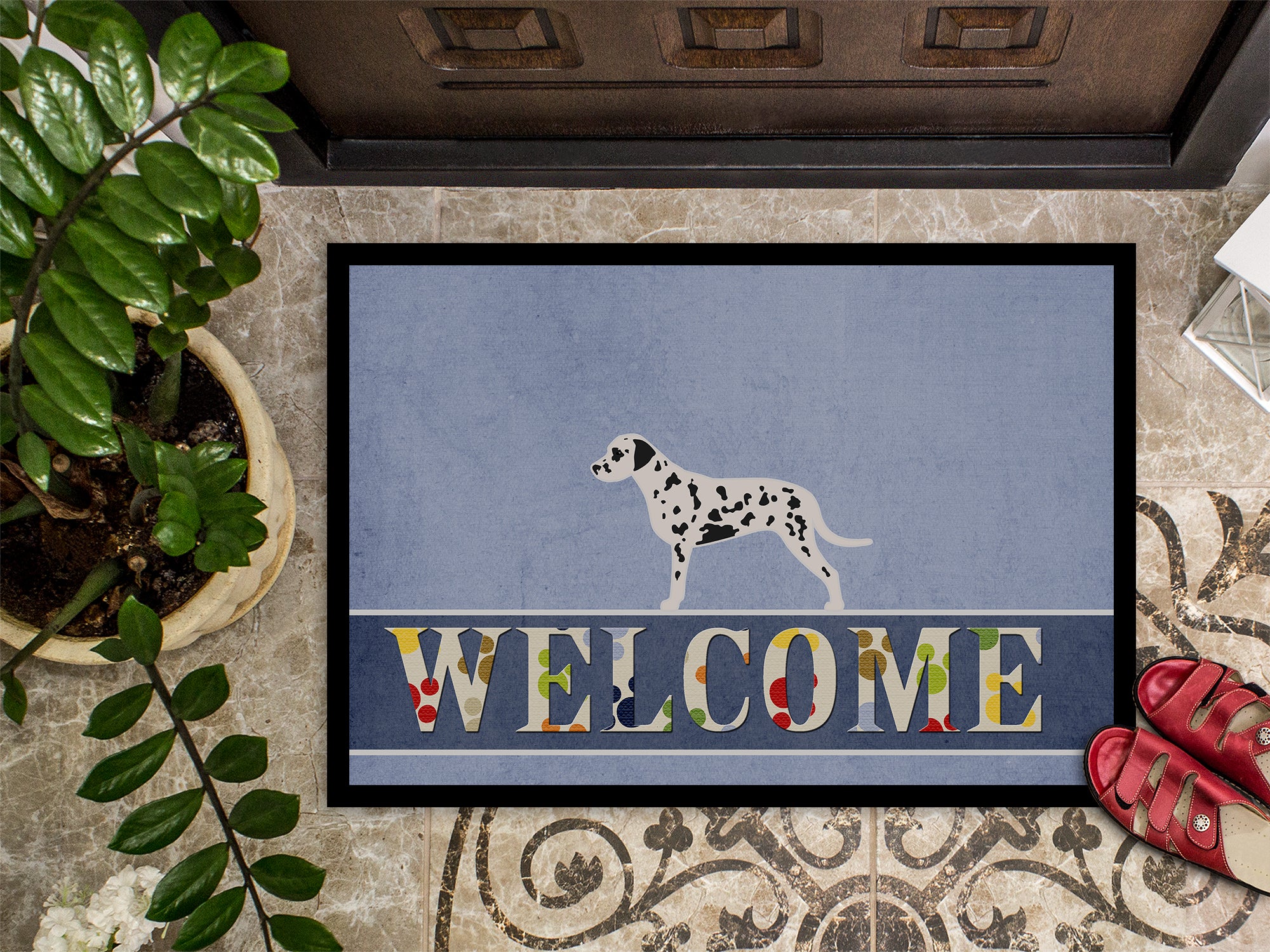 Dalmatian Welcome Indoor or Outdoor Mat 18x27 BB5487MAT - the-store.com