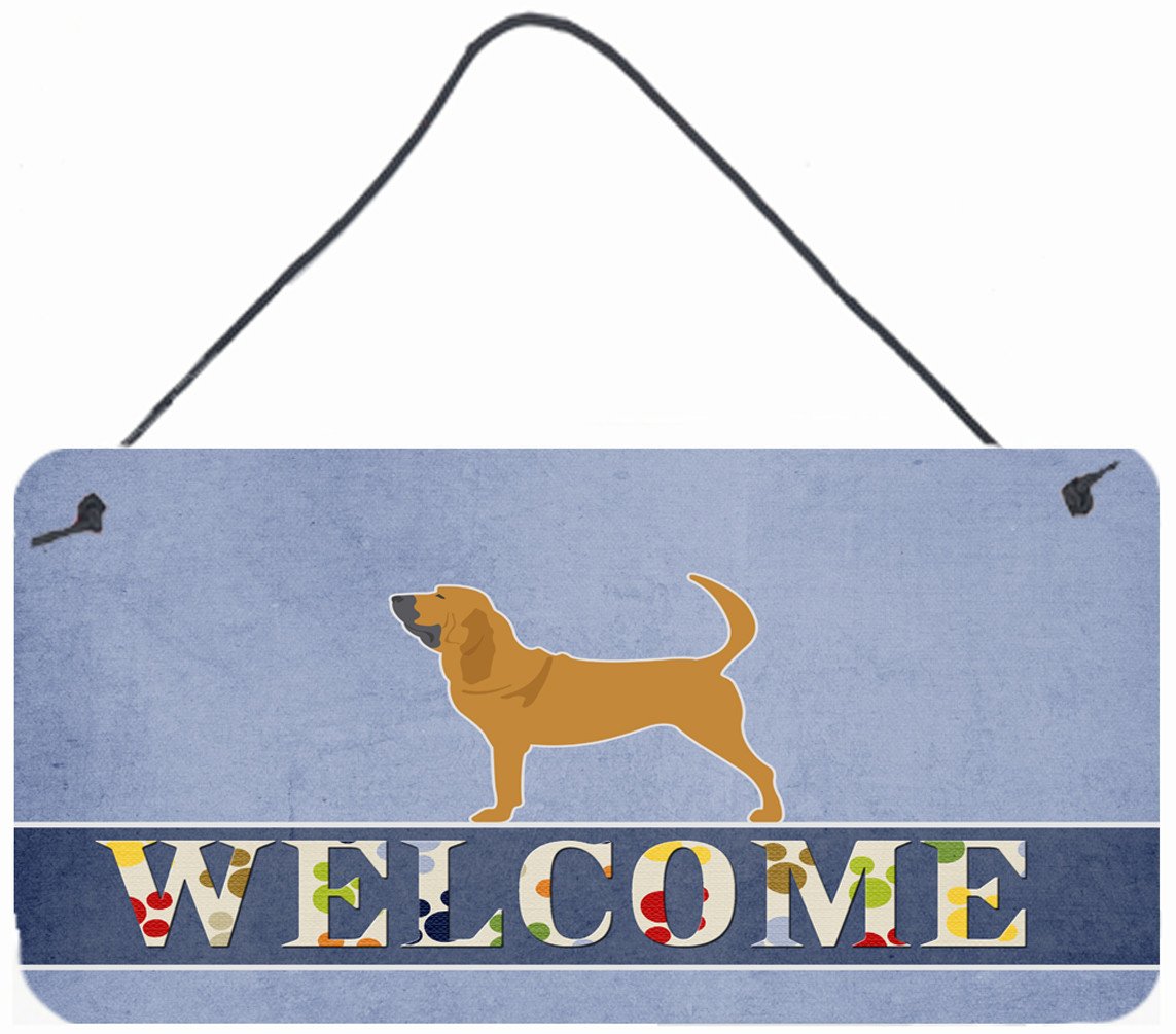 Bloodhound Welcome Wall or Door Hanging Prints BB5488DS812 by Caroline's Treasures