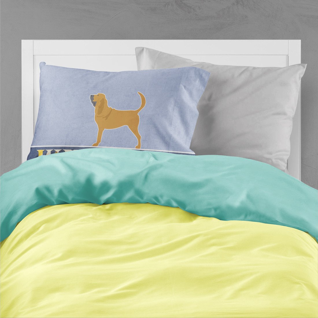 Bloodhound Welcome Fabric Standard Pillowcase BB5488PILLOWCASE by Caroline's Treasures