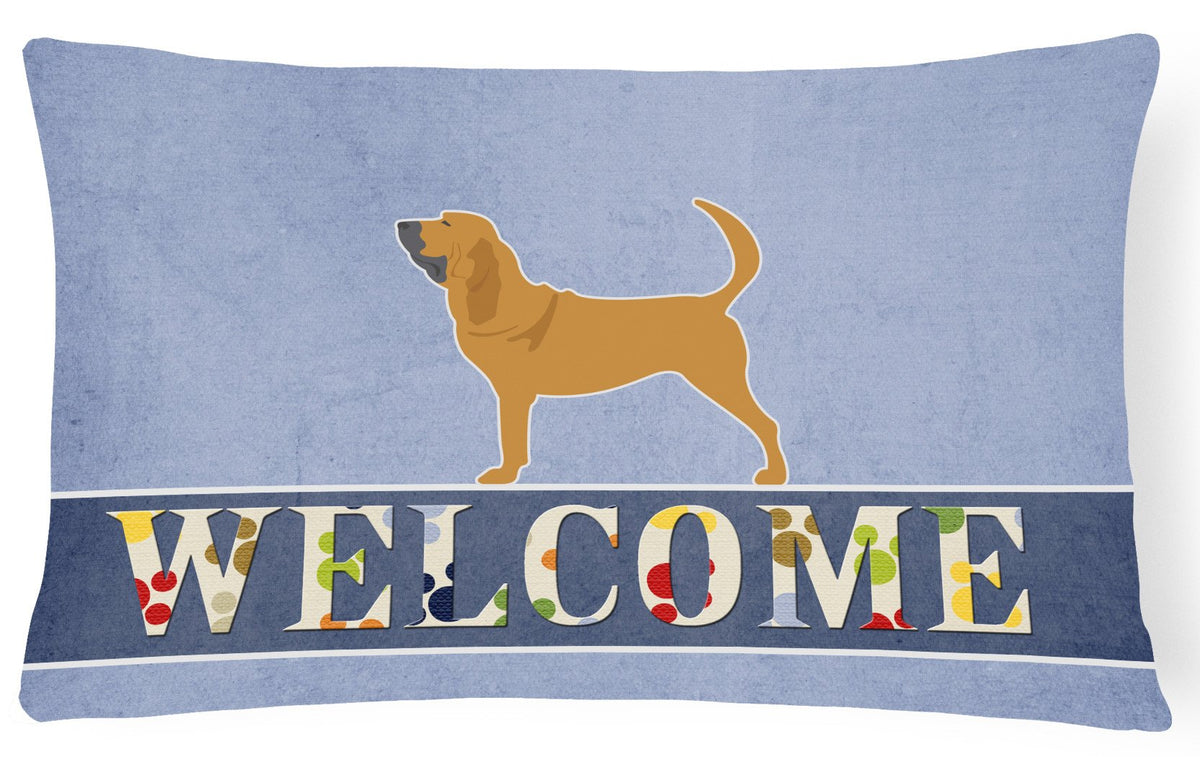 Bloodhound Welcome Canvas Fabric Decorative Pillow BB5488PW1216 by Caroline&#39;s Treasures