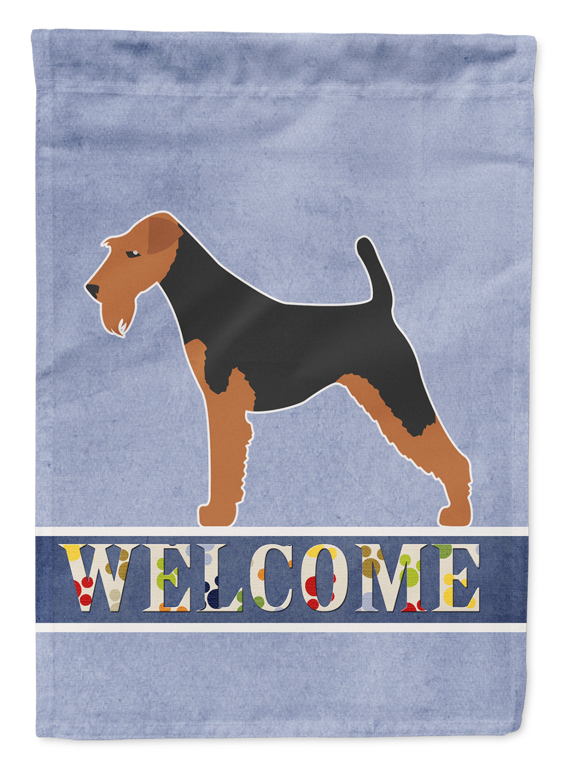 Welsh Terrier Welcome Flag Canvas House Size BB5489CHF