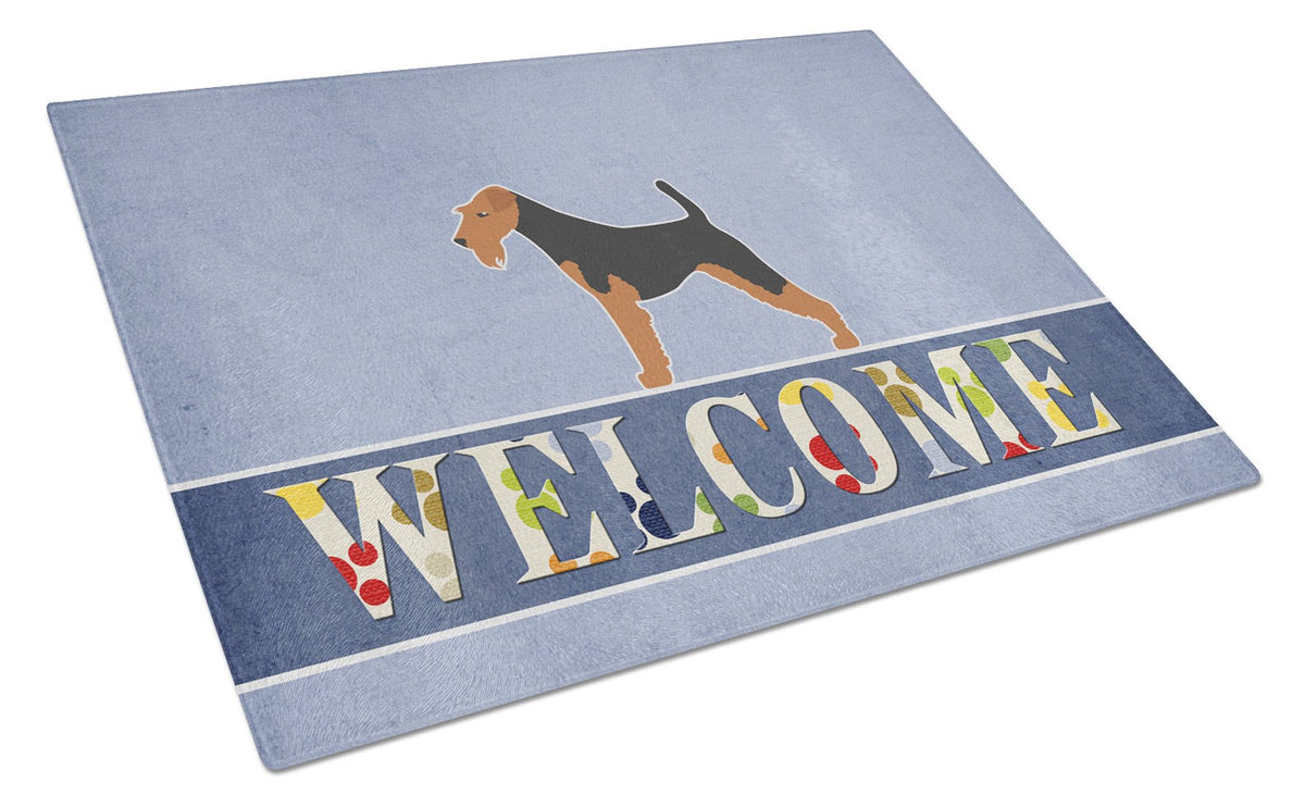 Welsh Terrier Welcome Glass Cutting Board Large BB5489LCB by Caroline&#39;s Treasures