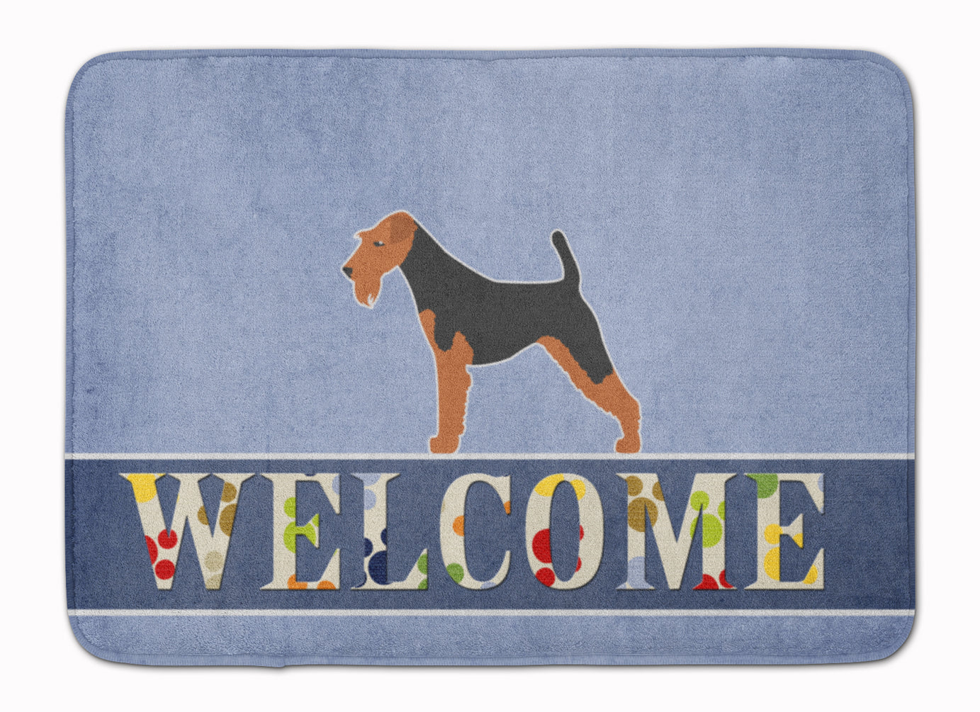 Welsh Terrier Welcome Machine Washable Memory Foam Mat BB5489RUG - the-store.com