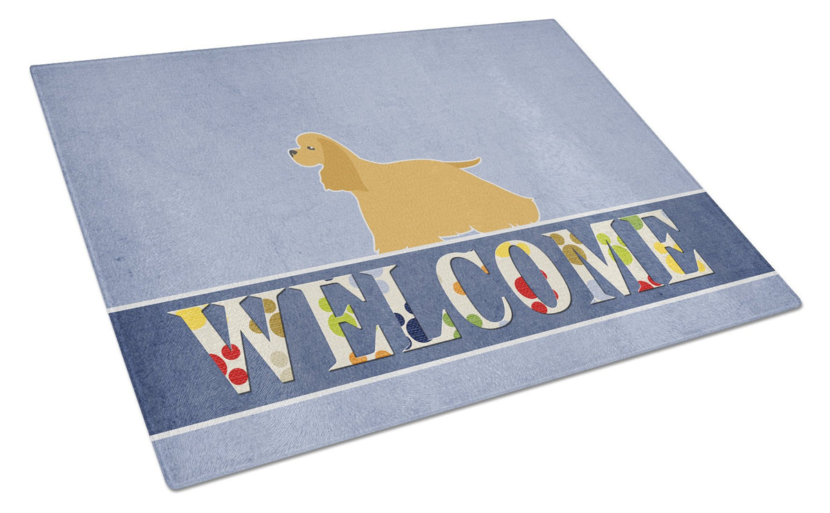 Cocker Spaniel Welcome Glass Cutting Board Large BB5490LCB by Caroline&#39;s Treasures