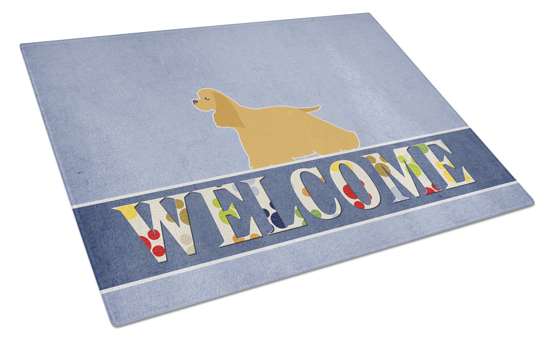 Cocker Spaniel Welcome Glass Cutting Board Large BB5490LCB by Caroline's Treasures