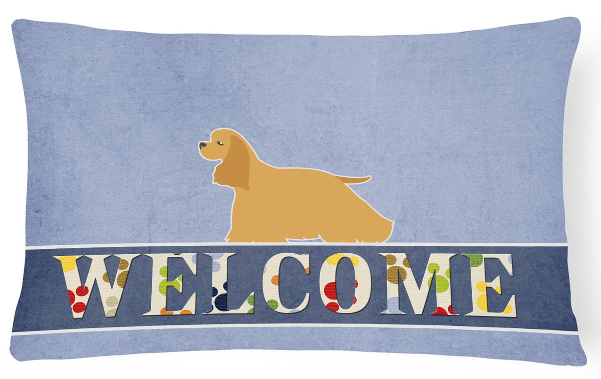 Cocker Spaniel Welcome Canvas Fabric Decorative Pillow BB5490PW1216 by Caroline&#39;s Treasures