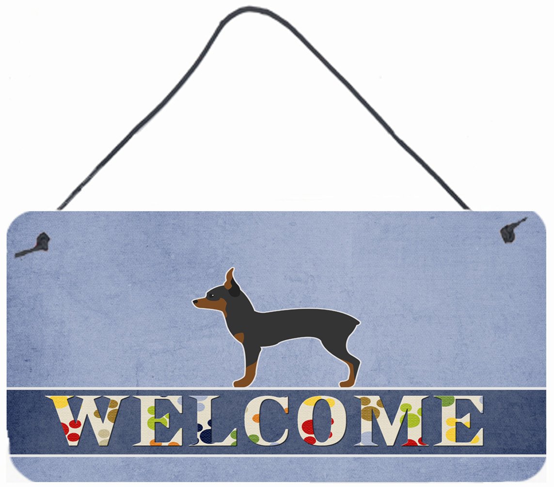 Toy Fox Terrier Welcome Wall or Door Hanging Prints BB5491DS812 by Caroline&#39;s Treasures