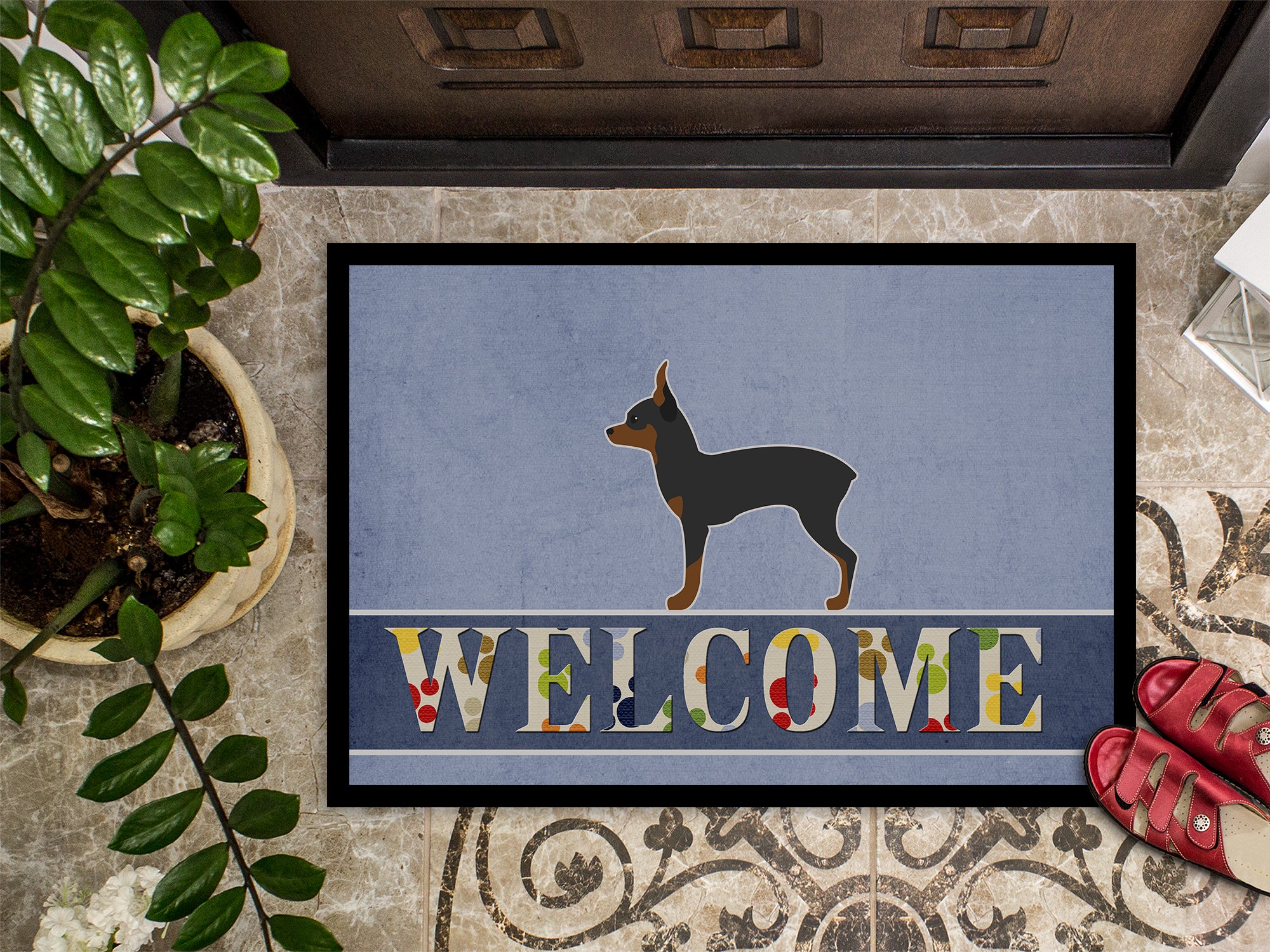 Toy Fox Terrier Welcome Indoor or Outdoor Mat 18x27 BB5491MAT - the-store.com