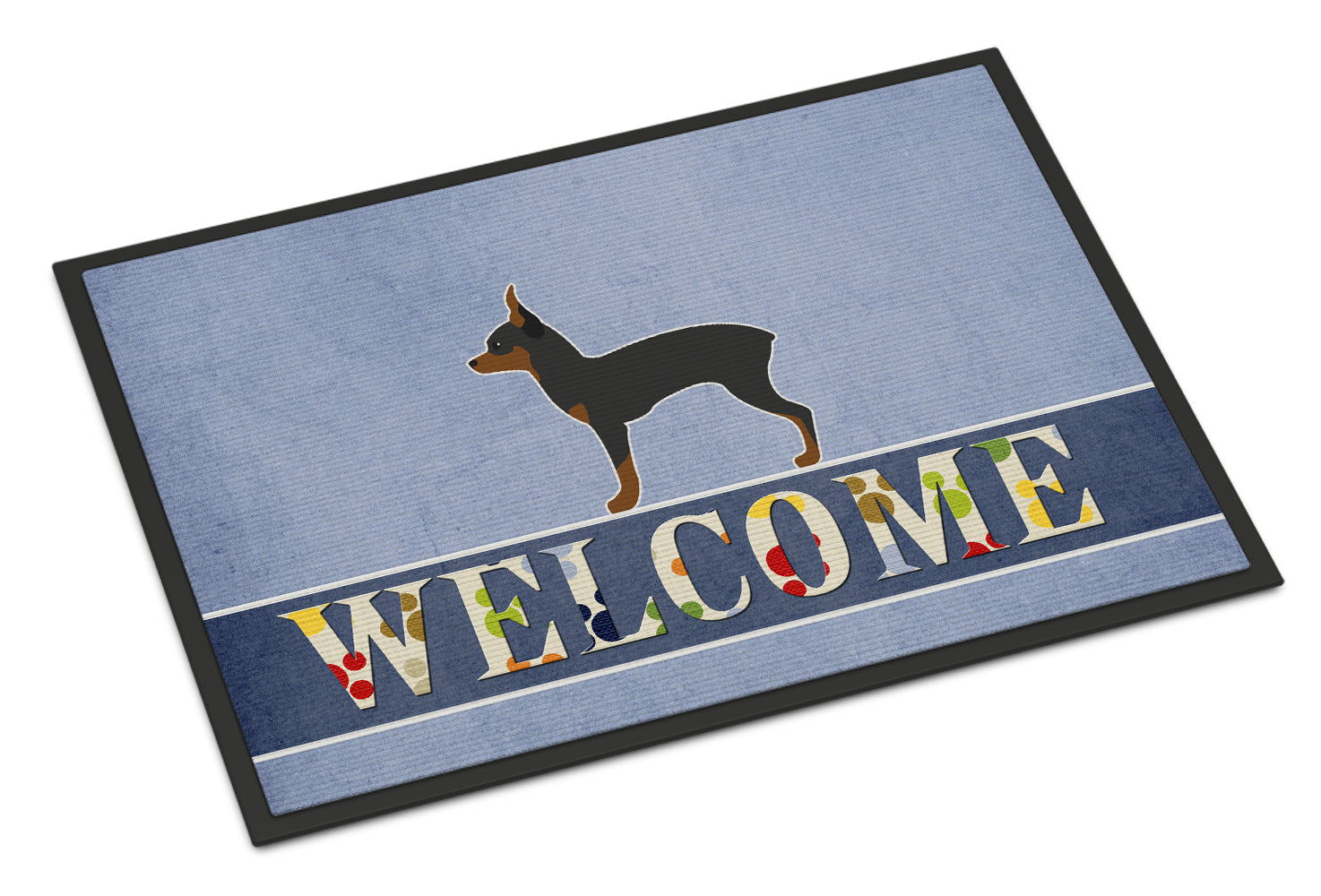 Caroline's Treasures Toy Fox Terrier Welcome Doormat - 18x27 Decorative Floor Mat – Indoor/Outdoor Rug with Artistic Flair BB5491MAT