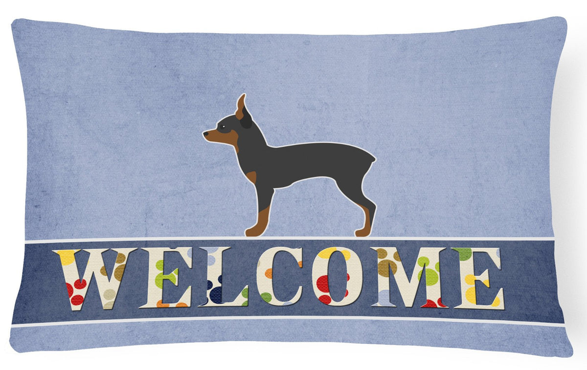 Toy Fox Terrier Welcome Canvas Fabric Decorative Pillow BB5491PW1216 by Caroline&#39;s Treasures