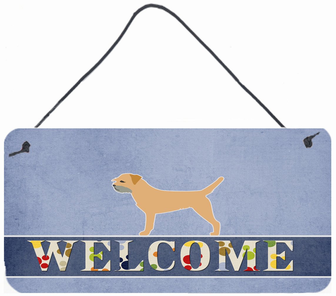 Border Terrier Welcome Wall or Door Hanging Prints BB5493DS812 by Caroline&#39;s Treasures