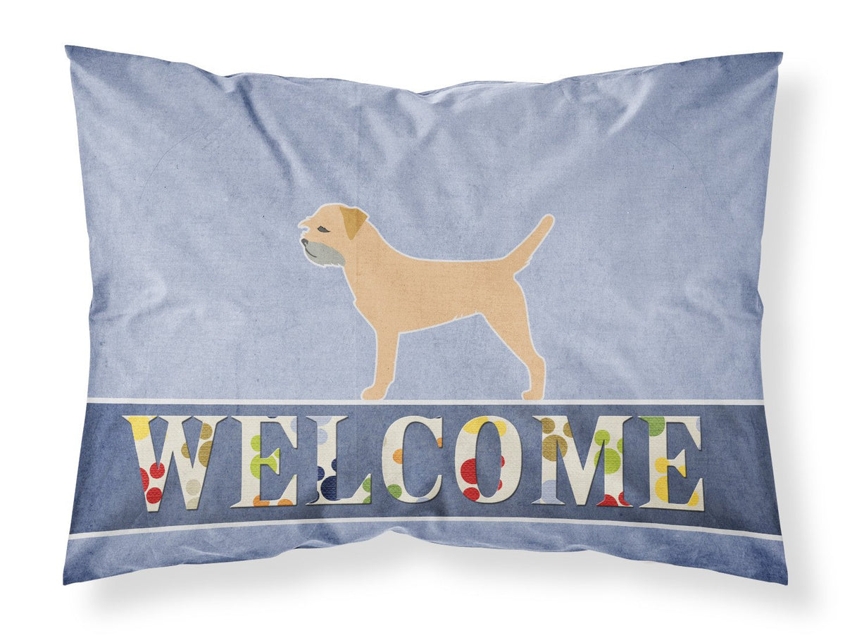 Border Terrier Welcome Fabric Standard Pillowcase BB5493PILLOWCASE by Caroline&#39;s Treasures