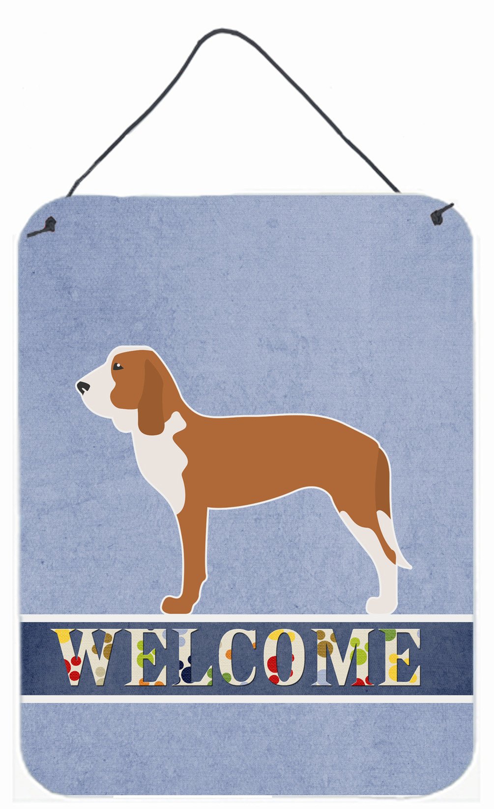 Spanish Hound Welcome Wall or Door Hanging Prints BB5495DS1216 by Caroline's Treasures