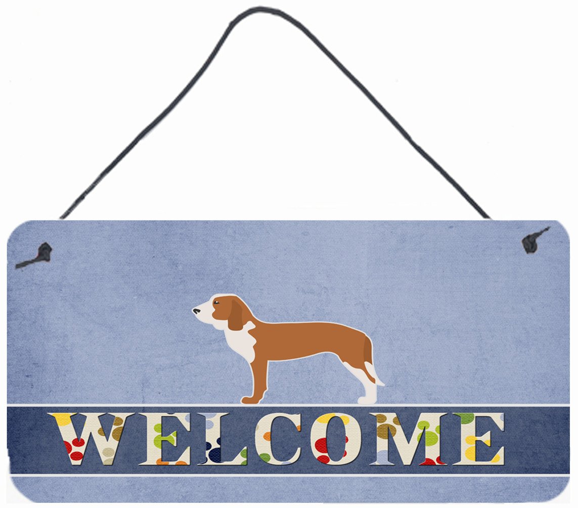 Spanish Hound Welcome Wall or Door Hanging Prints BB5495DS812 by Caroline&#39;s Treasures