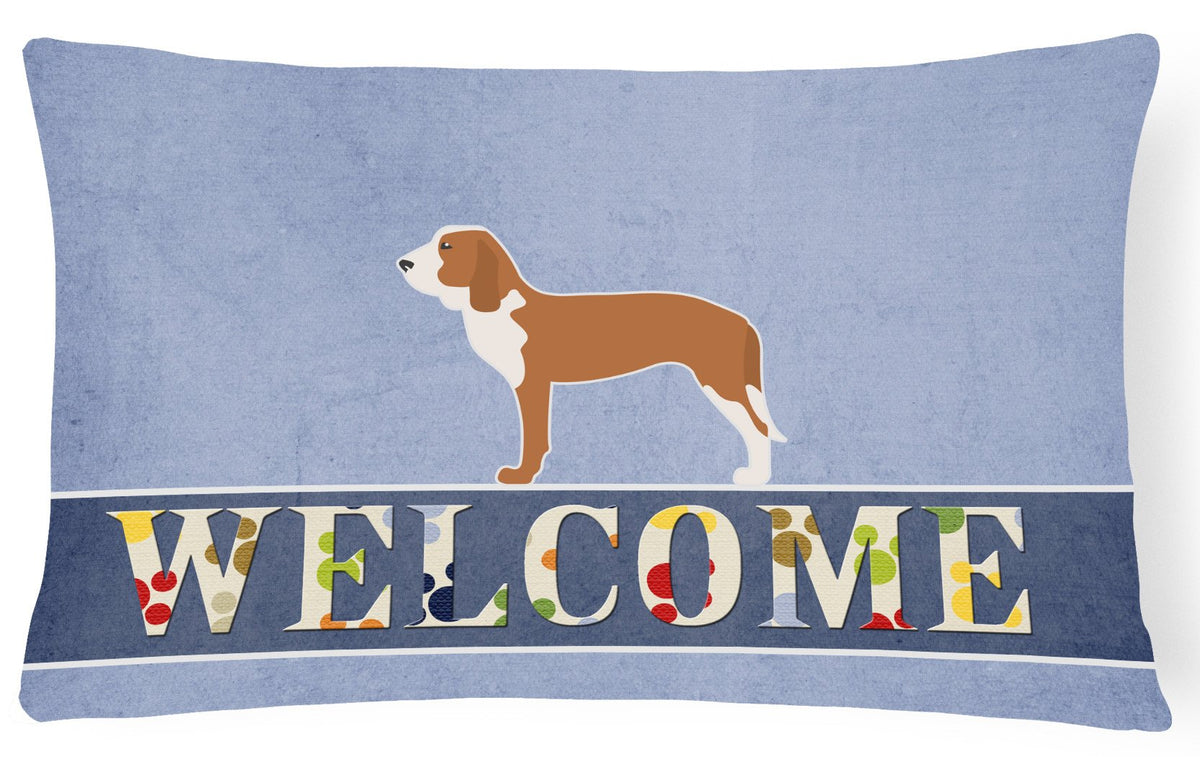 Spanish Hound Welcome Canvas Fabric Decorative Pillow BB5495PW1216 by Caroline&#39;s Treasures