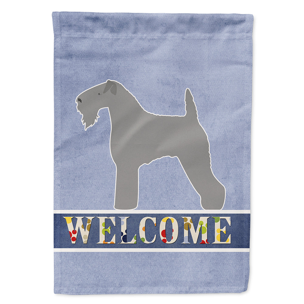 Kerry Blue Terrier Welcome Flag Canvas House Size BB5496CHF