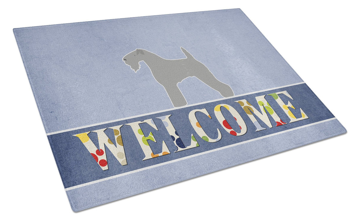 Kerry Blue Terrier Welcome Glass Cutting Board Large BB5496LCB by Caroline&#39;s Treasures