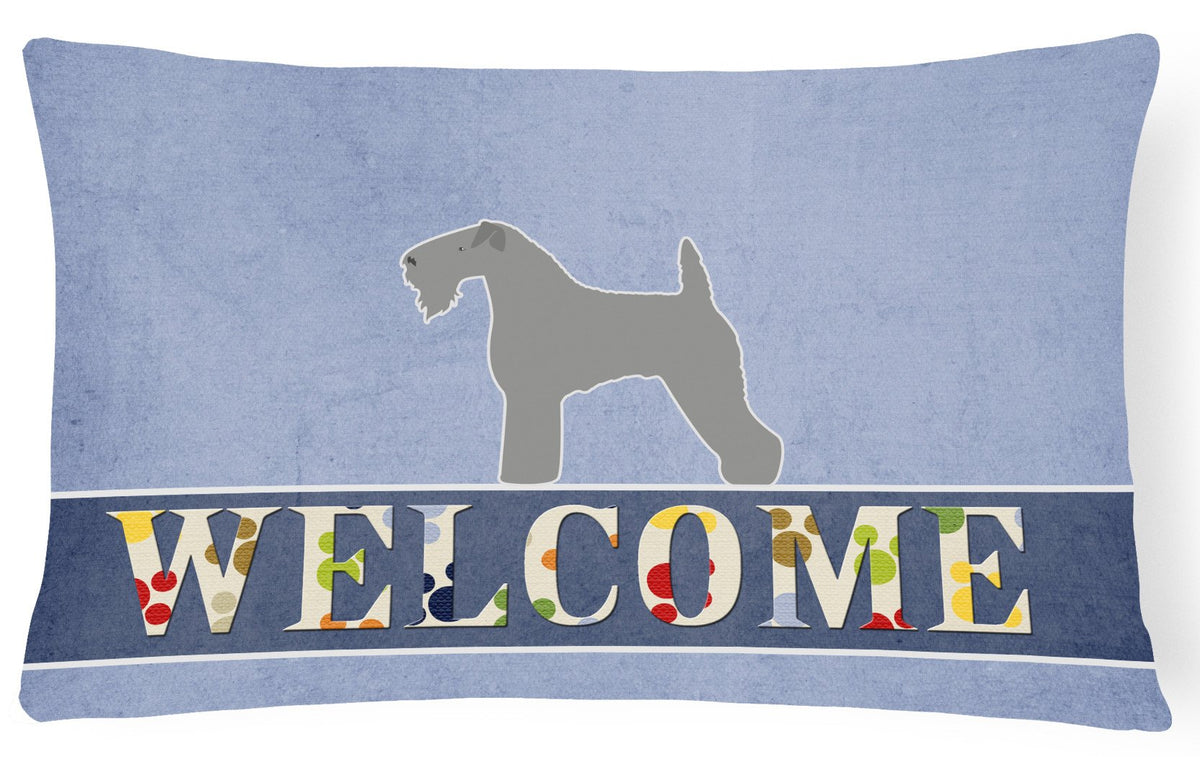 Kerry Blue Terrier Welcome Canvas Fabric Decorative Pillow BB5496PW1216 by Caroline&#39;s Treasures