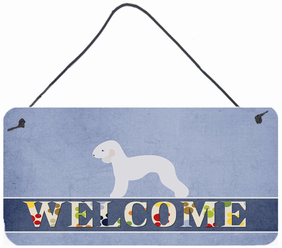 Bedlington Terrier Welcome Wall or Door Hanging Prints BB5498DS812 by Caroline&#39;s Treasures