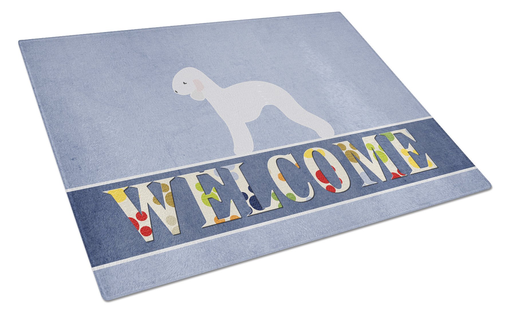 Bedlington Terrier Welcome Glass Cutting Board Large BB5498LCB by Caroline's Treasures