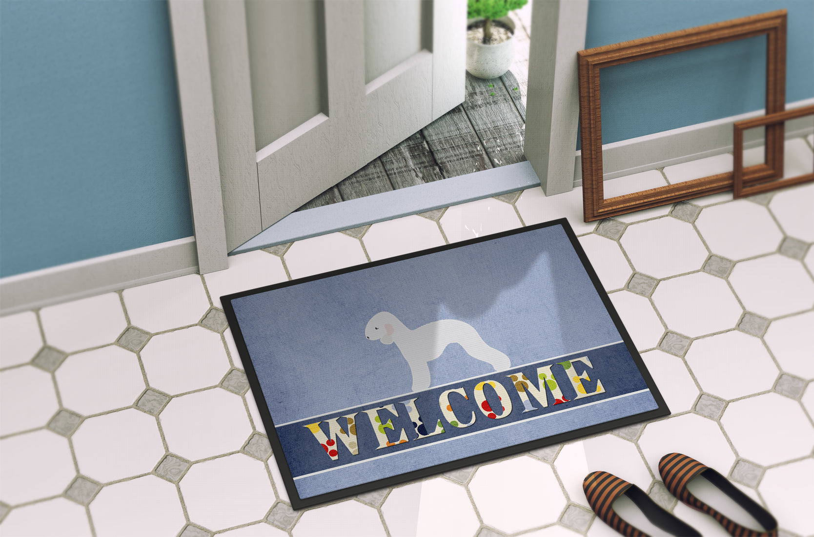 Bedlington Terrier Welcome Indoor or Outdoor Mat 18x27 BB5498MAT - the-store.com