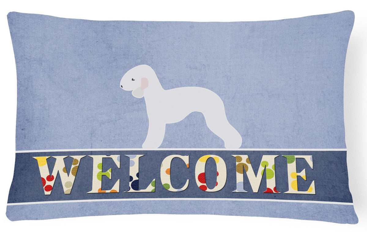 Bedlington Terrier Welcome Canvas Fabric Decorative Pillow BB5498PW1216 by Caroline&#39;s Treasures