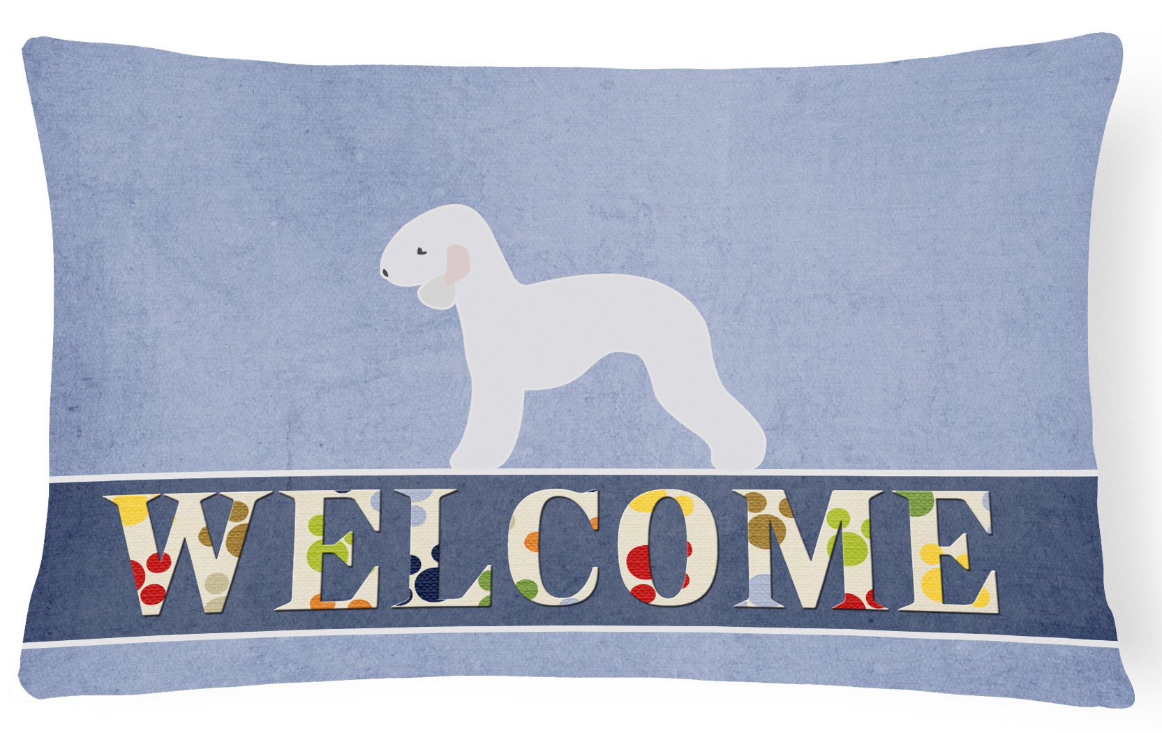 Bedlington Terrier Welcome Canvas Fabric Decorative Pillow BB5498PW1216 by Caroline's Treasures