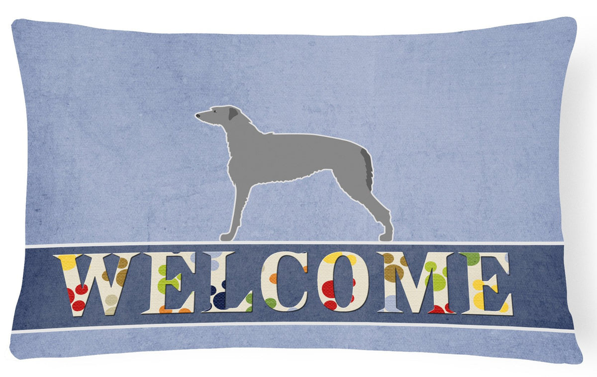Scottish Deerhound Welcome Canvas Fabric Decorative Pillow BB5500PW1216 by Caroline&#39;s Treasures