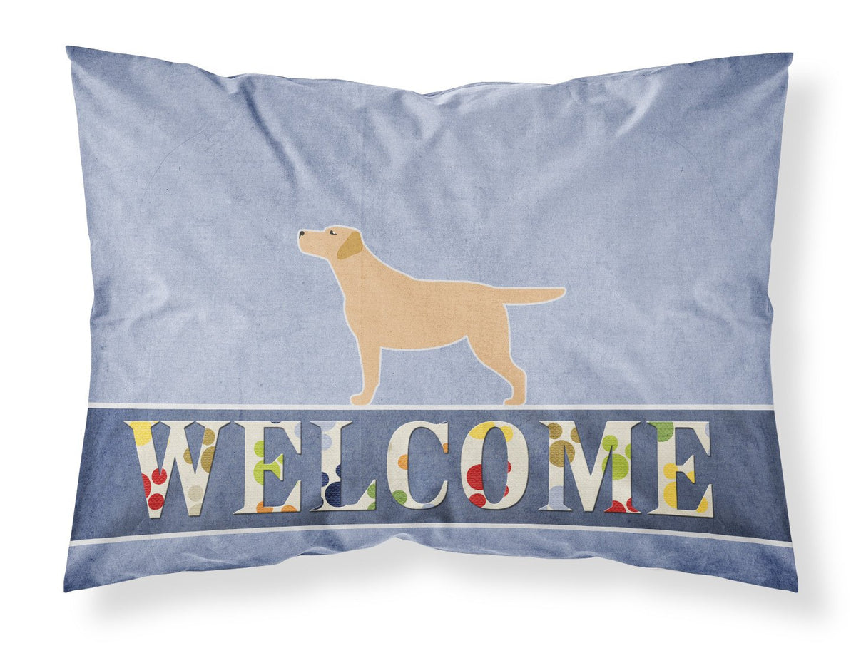 Yellow Labrador Retriever Welcome Fabric Standard Pillowcase BB5501PILLOWCASE by Caroline&#39;s Treasures