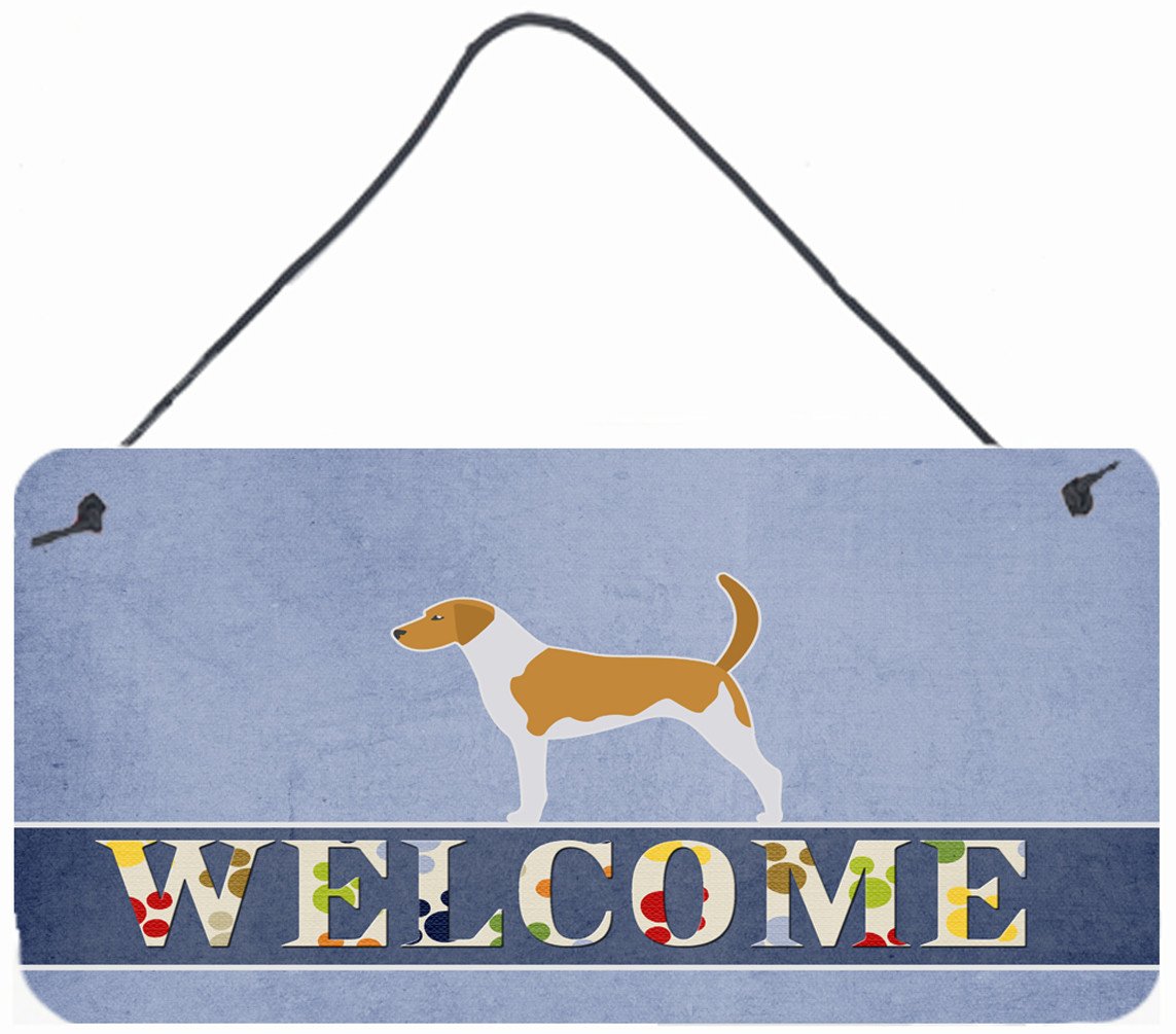 American Foxhound Welcome Wall or Door Hanging Prints BB5502DS812 by Caroline&#39;s Treasures