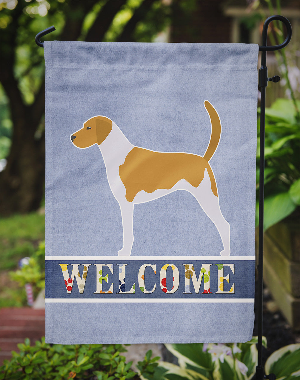 American Foxhound Welcome Flag Garden Size BB5502GF  the-store.com.