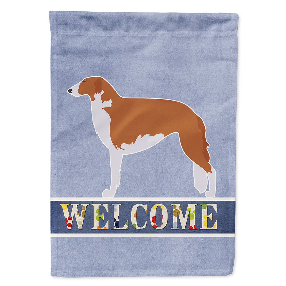 Borzoi Russian Greyhound Welcome Flag Canvas House Size BB5503CHF  the-store.com.