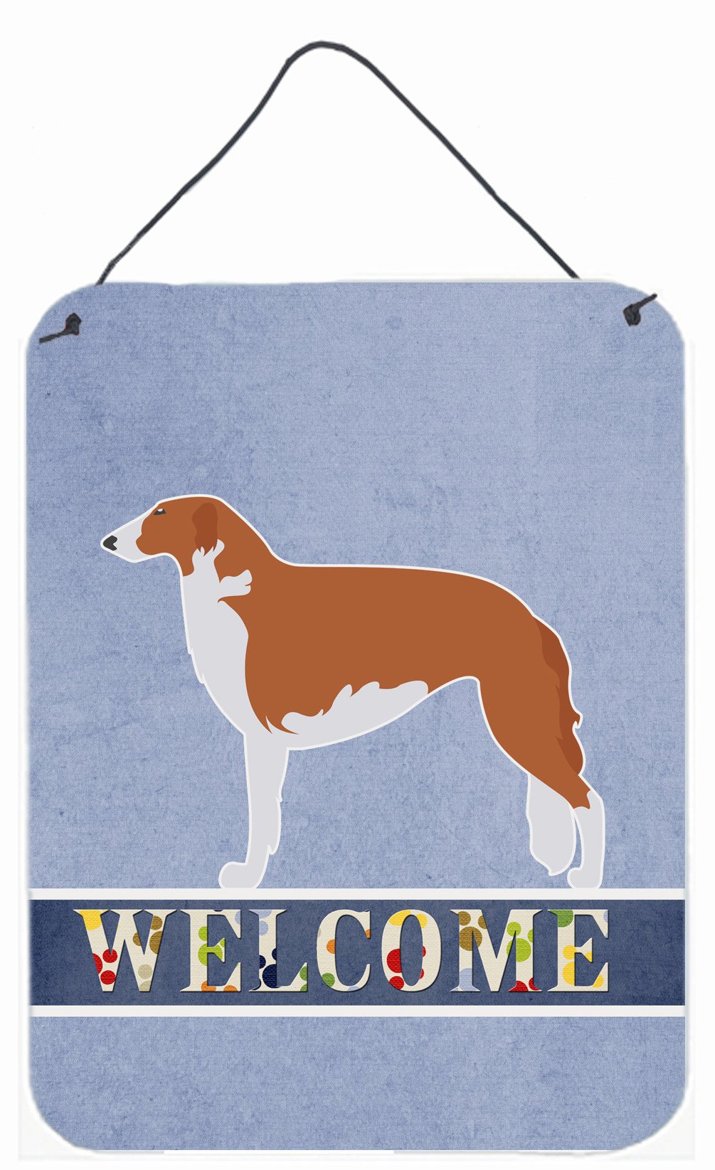 Borzoi Russian Greyhound Welcome Wall or Door Hanging Prints BB5503DS1216 by Caroline&#39;s Treasures