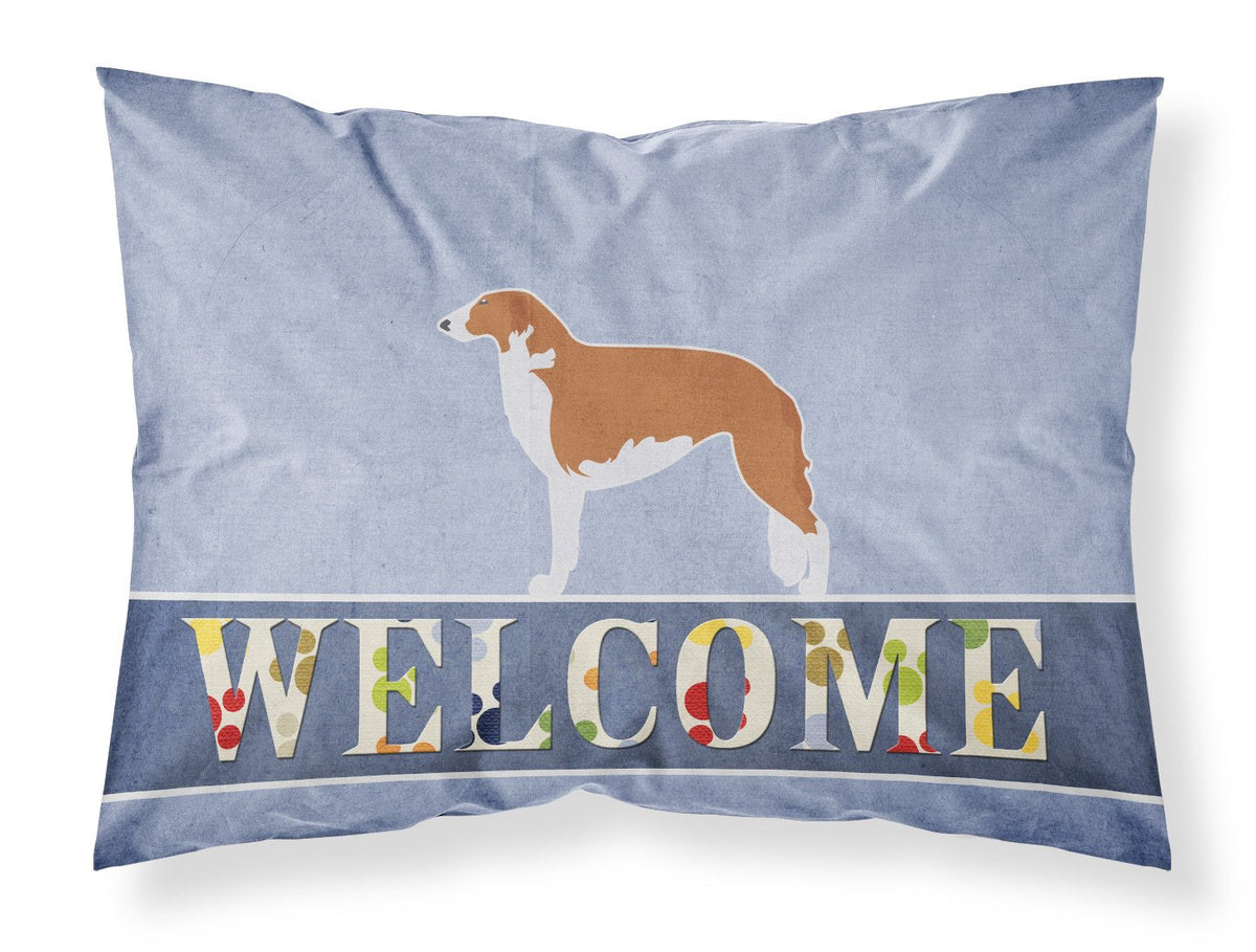 Borzoi Russian Greyhound Welcome Fabric Standard Pillowcase BB5503PILLOWCASE by Caroline&#39;s Treasures