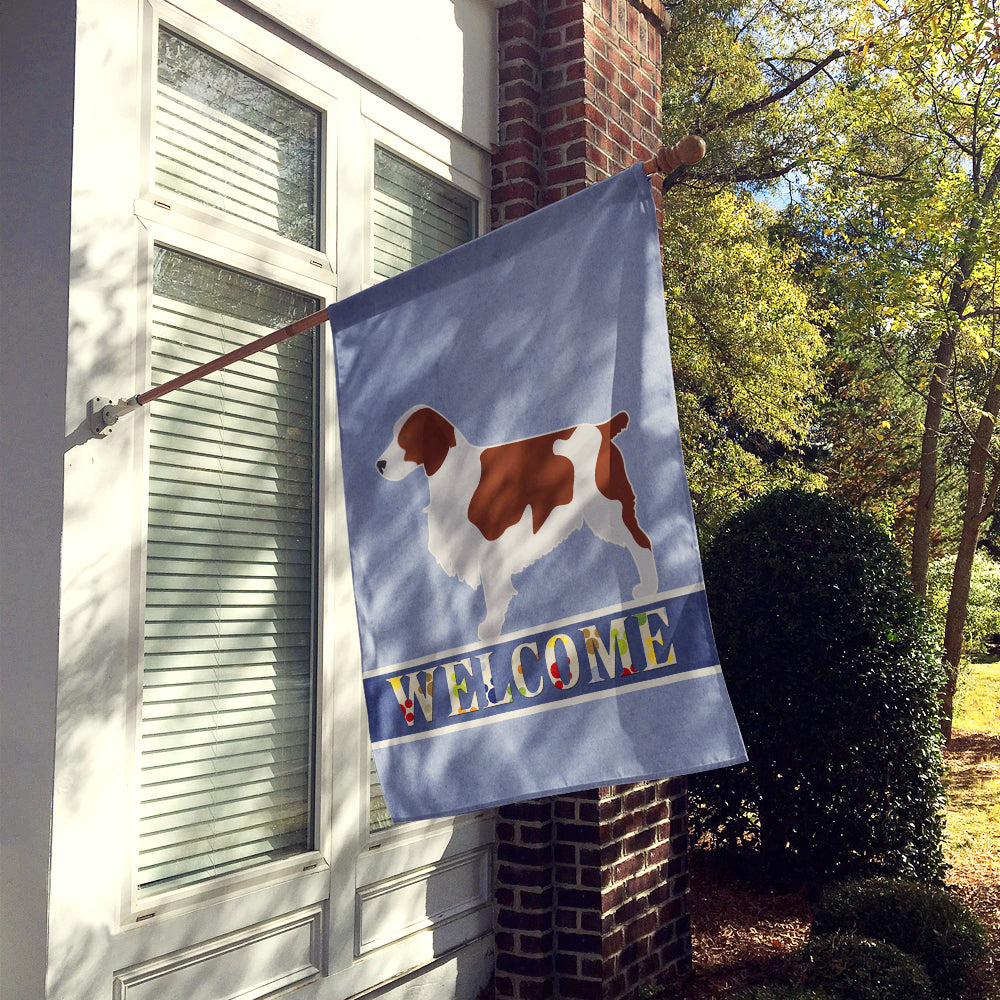 Welsh Springer Spaniel Welcome Flag Canvas House Size BB5504CHF  the-store.com.
