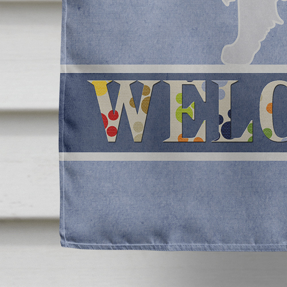 Welsh Springer Spaniel Welcome Flag Canvas House Size BB5504CHF  the-store.com.